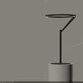 Serene Modern Table Lamp With Circular Lampshade Black Metal Pole White Cylindrical Base
