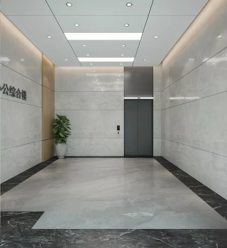 modern elevator hall 3d model