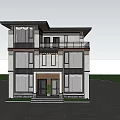 Modern Two Story Detached Villa With Large Windows Garden And Parking Space