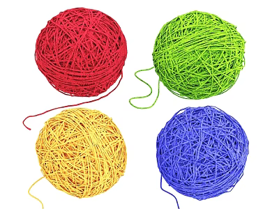 Colorful Yarn Balls Perfect for Crafting and Everyday Household Use 3d model