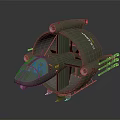 Green Futuristic Military Aircraft Model With Transparent Cockpit Multiple Engines And Detailed Design