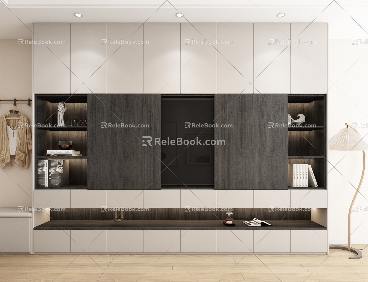 Modern TV Background Cabinet 3d model