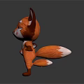 Cute Cartoon Fox Characters Parent and Baby with Orange Fur and Friendly Expressions