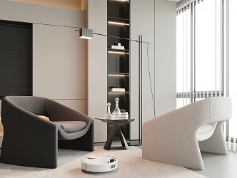 Italian Sofa Leisure Chair Single Chair Side Table Coffee Table Station Light Unit Sofa Leisure Chair Combination Chair 3d model