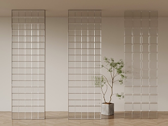 Partition glass brick partition 3d model