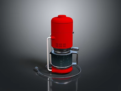 Red Industrial Equipment With Metal Support Stand And Flexible Hose Design 3d model