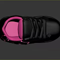Stylish Black Casual Sneakers With Bright Pink Accents And Unique Design For Daily Wear