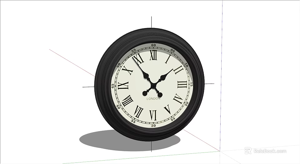 Simple Design Classic Wall Clock With Black Frame White Dial Roman Numerals 3d model