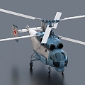 Military helicopter gunship 3d model