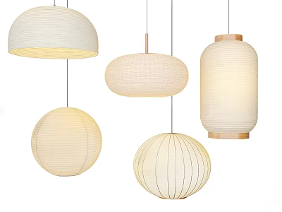 Modern Minimalist Pendant Lights With Various Paper Designs And Diverse Shapes 3d model