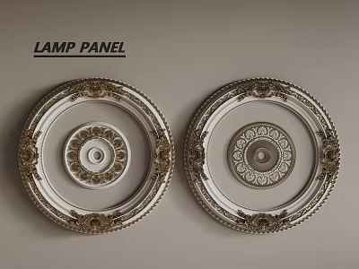 Two Elegant Lamp Panels With Intricate Ornate Patterns And Classic Design 3d model