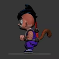 Dragon Ball Goku 3D Character Model With Purple Outfit Blue Sash And Black Spiky Hair