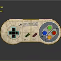 Super Nintendo Retro Game Controller With Worn Design Colorful Buttons Direction Pad Select Start