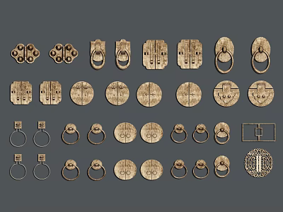 New Chinese style door ring door handle 3d model New Chinese style door ring door handle 3d model