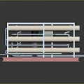 Industrial Equipment With Metal Frame And Multiple Cylindrical Components On Red Base