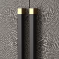 Elegant Dark Wood Cabinets With Golden Metal Legs And Brass Handles