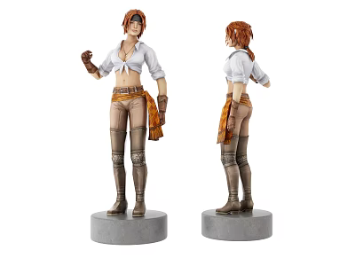 Modern game character female man hand-held 3d model