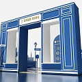 US Open Stadium 3D Display Model With Entrance Signage And Structures 3d model