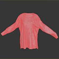 Lavender Loose Fit Long Sleeve Top With Round Neck And Soft Fabric