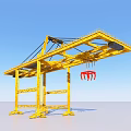 container port terminal super large crane rail transport machine 3d model