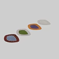 Colorful Shaped Rugs With Decorative Edges For Modern Home Interior Decor