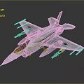 Silver Sleek Fighter Jet With Aerodynamic Design Reflective Surface And Weapons 3d model