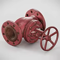 Red Cast Iron Industrial Valve With Manual Handwheel And Flange Ends