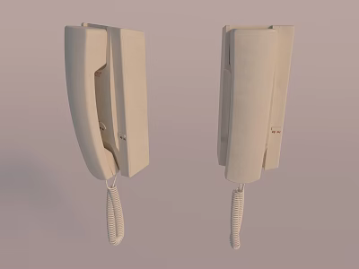 White Wall Mounted Telephones As Practical Home Daily Use Electrical Appliances 3d model