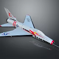 NASA US Air Force Space Aircraft Model With White Red Blue Stripes And Sharp Nose