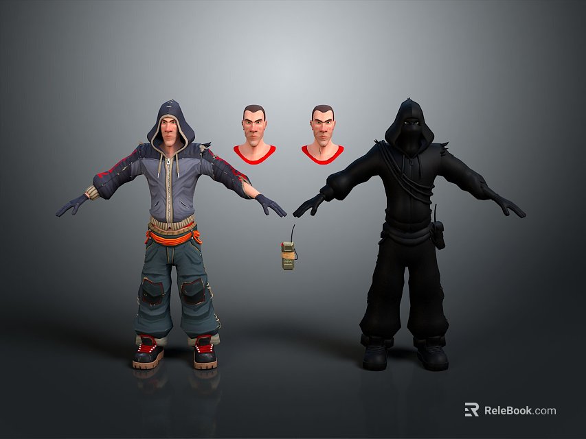 Collectible 3D Action Figure Toys With Interchangeable Heads And Different Outfits 3d model 