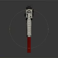 Modern Tactical Gun With Metal Body Black Silver Finish And Red Magazine