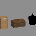 Wicker Storage Containers In Different Styles With Lids For Home Organization 3d model