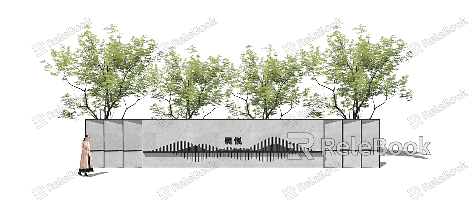 modern landscape wall model