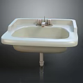 Modern Ceramic Bathroom Sink Furniture With Wall Mounted Design And Faucet