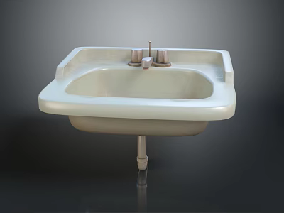 Modern Ceramic Bathroom Sink Furniture With Wall Mounted Design And Faucet 3d model