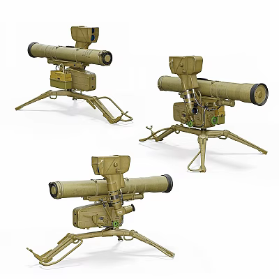 Tactical Anti Tank Weapon Launcher With Tripod Stand And Optical Sight 3d model