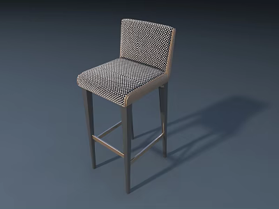 Modern Minimalist Bar Stool With Perforated Seat And Metal Legs Design 3d model