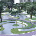 Residential Landscape Design With Curved Paths Water Features And Lush Greenery