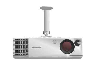 Reliable Projection Monitoring Projector With Panasonic White Ceiling Mounted Design And Red Lens 3d model