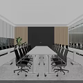 Modern Public Office Space With Open Layout Metal Pillars And Workstations 3d model