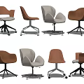 Modern Office Chairs In Brown And White With Metal Bases And Various Designs For Workspace