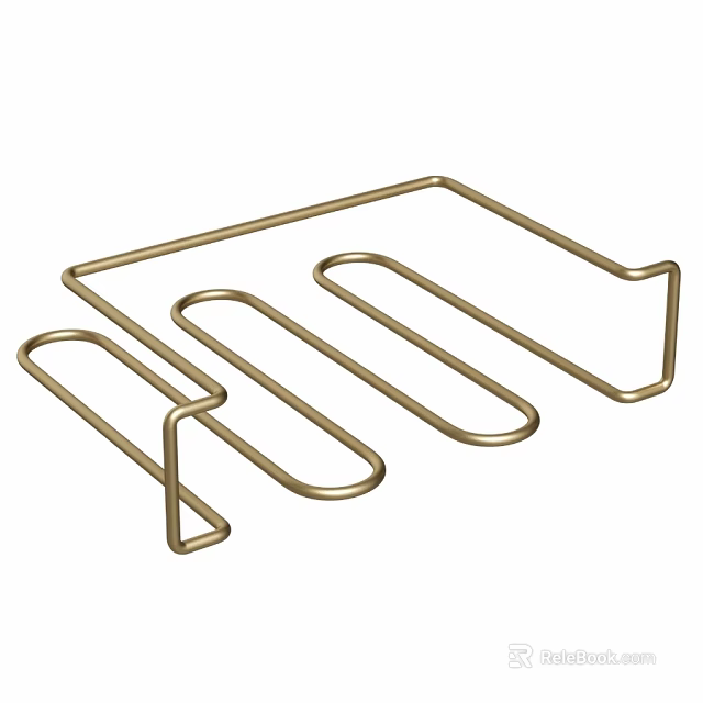 Brass Metal Kitchen Utensil Rack With Multiple Sizes For Organizing Tools 3d model 