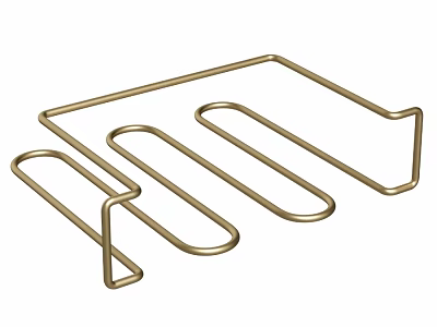 Brass Metal Kitchen Utensil Rack With Multiple Sizes For Organizing Tools 3d model