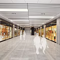 Spacious Modern Station Interior With Blue Seats Information Displays Glass Windows And Ceiling Lights