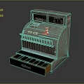 Vintage Cash Register With Display Screen Numeric Keys And Cash Drawer