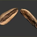 Two Natural Wooden Stone Pieces With Brown Textured Surface And Decorative Look