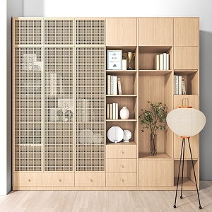 Japanese-style bookcase 3d model