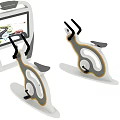 Modern Indoor Fitness Equipment With Dual Exercise Machines And Interactive Virtual Training Screen