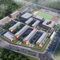 Modern nine-year school teaching building 3d model