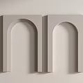 Modern Light Gray Arch Shaped Decorative Wall Art With Rectangular Frames 3d model